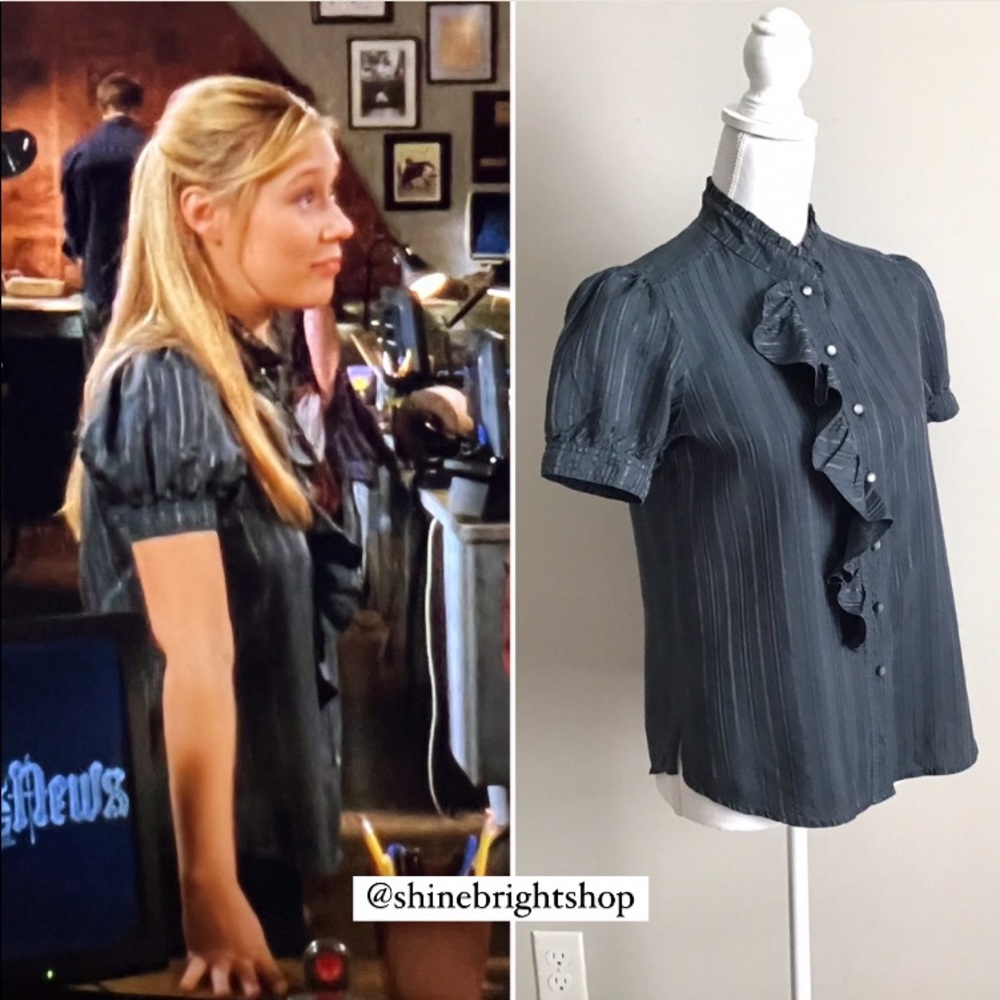RARE Early 2000s Vintage Silk Blouse ASO Rory Gilmore and Paris in Gilmore Girls - Picture 5 of 14